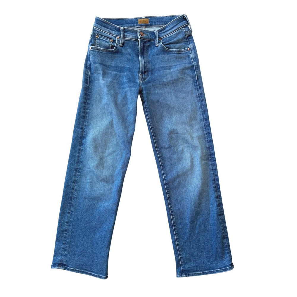 MOTHER The Mid Rise Rambler Zip Ankle Jeans Size 26 Coastal Blue Wash